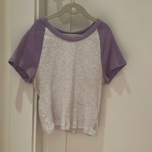 Aritzia Baseball Tee in Purple